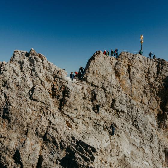 Wanderer auf der Zugspitze